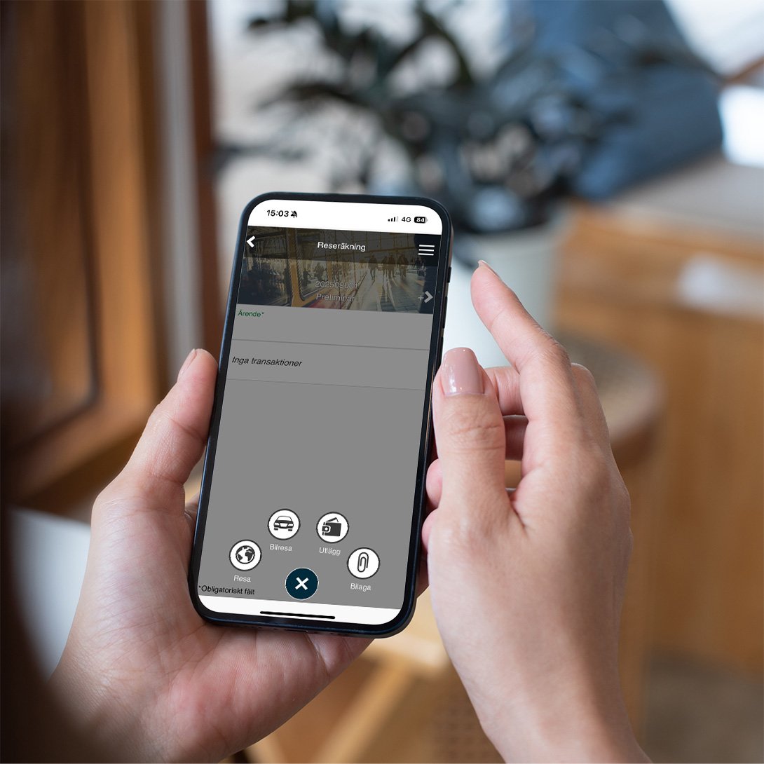 Woman making her travel arrangements in the app.
