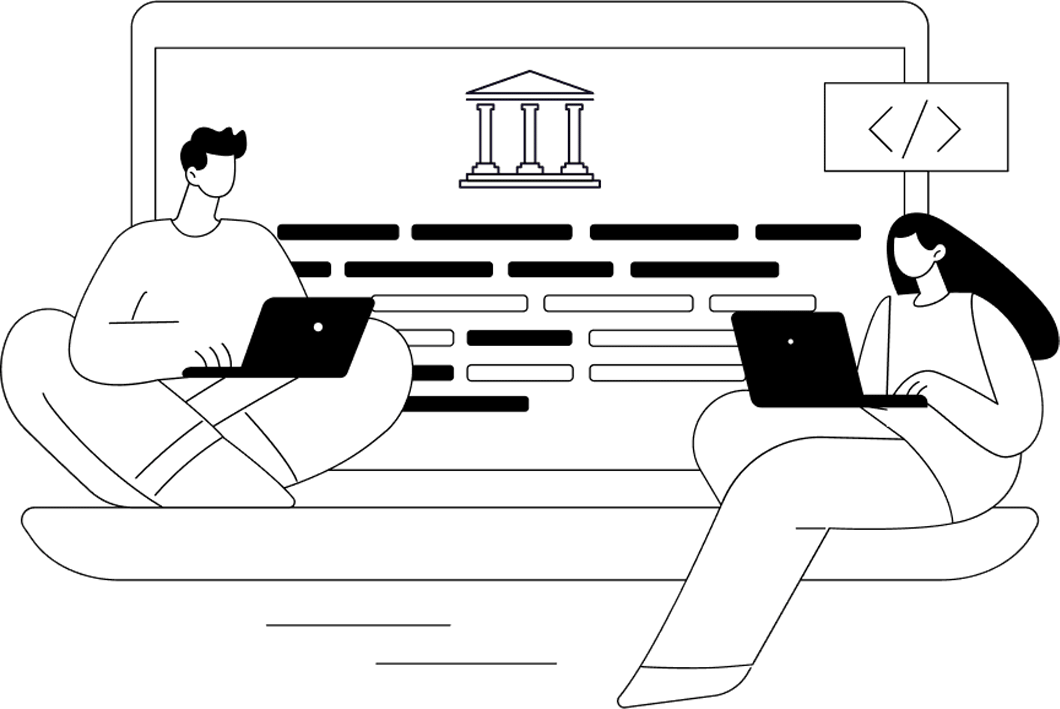 Illustration of people getting an education
