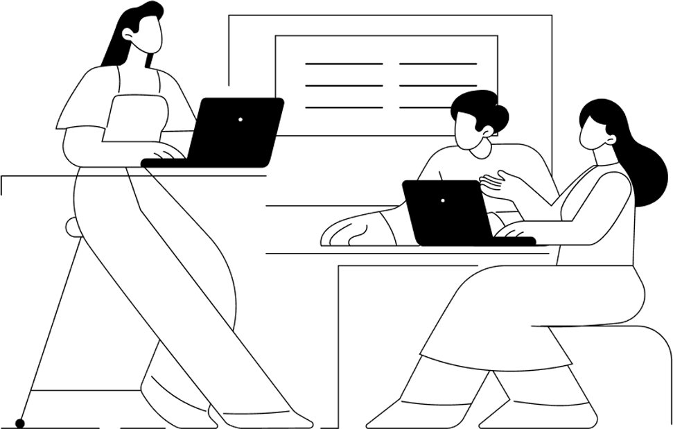 illustration of people working together