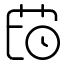 Icon with calendar and clock. 