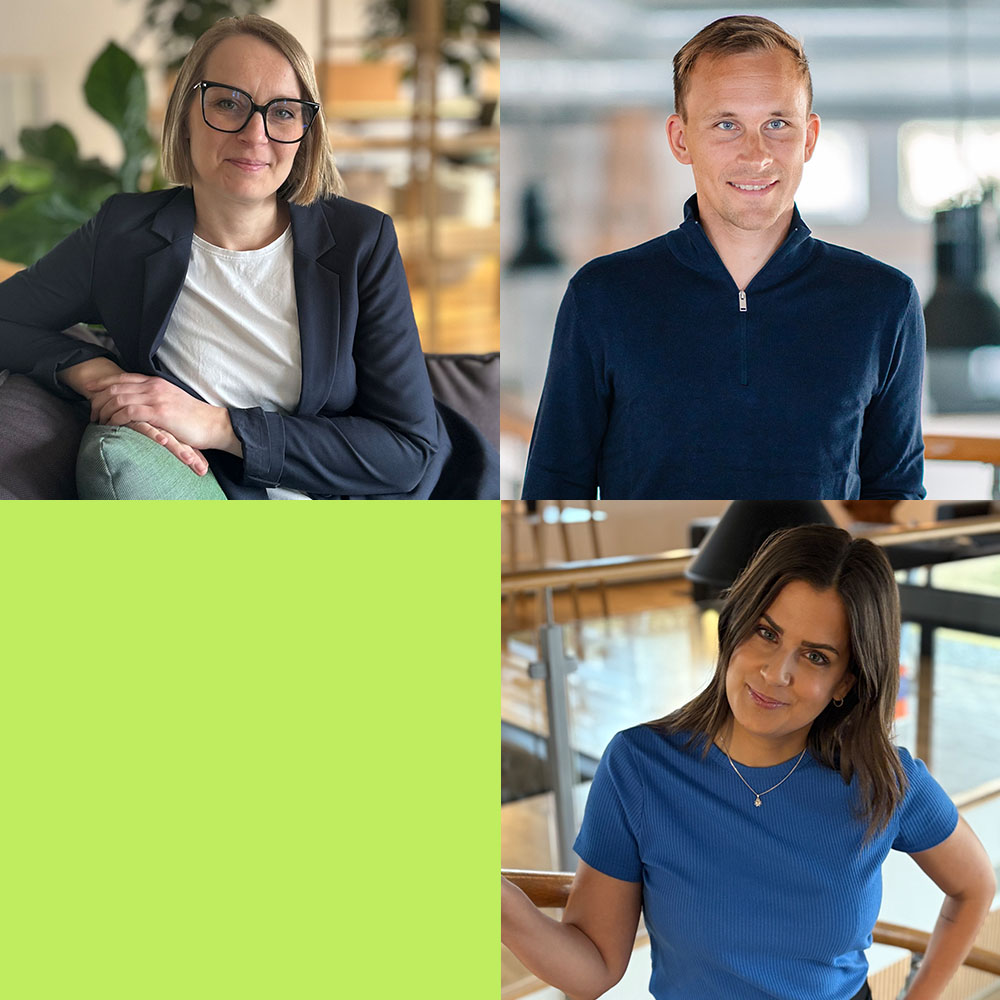 Pernilla, Markus och Marie på Kontek.
